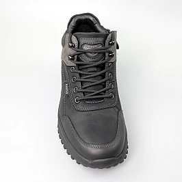 Ботинки мужские мех 590645 Черные серые фото 2