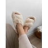 Домашние тапочки мех 590872 Белые
