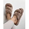 Домашние тапочки мех 590873 Бежевые