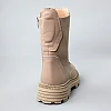 Ботинки женские кожаные мех 590955 Бежевые