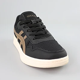 Кеды подростковые 591427 Черные бежевые фото 2