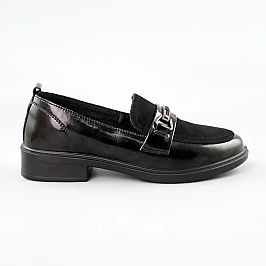 Лофери жіночі шкіряні 591480 Чорні розпродаж фото 1