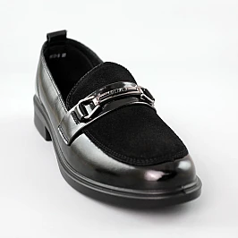 Лофери жіночі шкіряні 591480 Чорні розпродаж фото 2