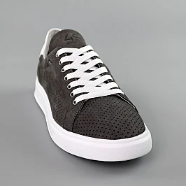 Кеди з перфорацією літні чоловічі нубук 591507 Сірі фото 2