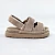 Сандали женские замш 591879 Серые Бежевые