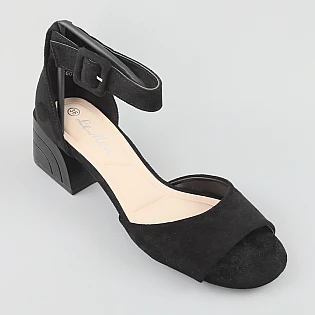 Босоножки женские замшевые 591947 Черные фото 2