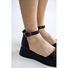 Сандали женские кожа с закрытой пятой 591649 Черные распродажа
