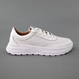 Кросівки жіночі літні перфорація шкіра 592095 Білі фото 1