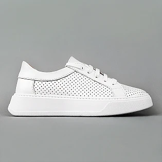 Кеди жіночі перфорація шкіра 592098 Білі фото 1