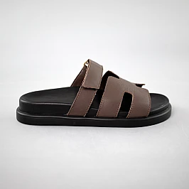 Шлепанцы женские кожа 591986 Коричневые фото 1