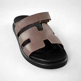 Шлепанцы женские кожа 591986 Коричневые фото 2