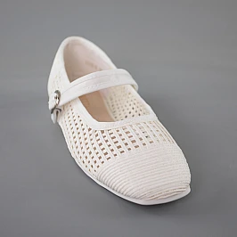 Балетки жіночі сітка літні 592334 Білі розпродаж фото 2
