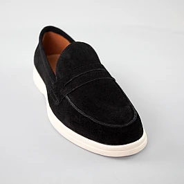 Лофери чоловічі замшеві 592353 Чорні фото 2