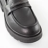 Лофери жіночі на тракторній підошві шкіра 592377 Чорні