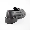 Лофери жіночі на тракторній підошві шкіра 592377 Чорні