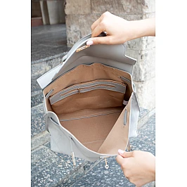 Сумка жіноча замш 592354 Сіра фото 2