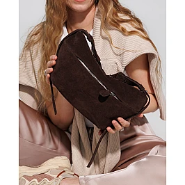 Сумка замшева 592414 Шоколадна фото 2