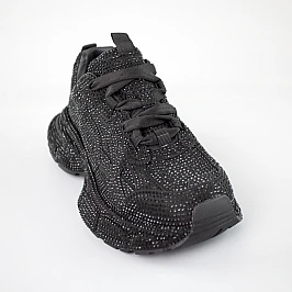 Кросівки жіночі нубук стрази 592708 Чорні фото 2