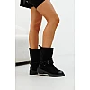 Ботинки женские замш байка 592943 Черные распродажа