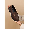 Лоферы женские кожаные 592960 Коричневые