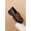Лоферы женские кожаные 592960 Коричневые