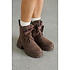 Ботинки женские мех 592949 Коричневые. распродажа
