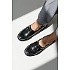 Лофери жіночі шкіра 592911 Чорні