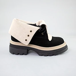 Ботинки женские замш байка 592739 Черные распродажа фото 1