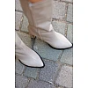 Чоботи жіночі шкіряні утеплені 592648 Бежеві розпродаж