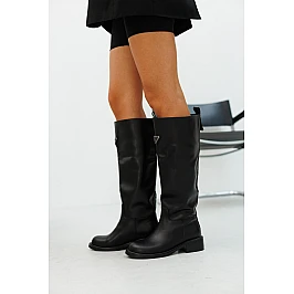 Чоботи жіночі шкіряні утеплені 593183 Чорні фото 2