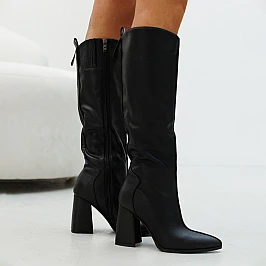 Чоботи шкіряні утеплені єврозима 593063 Чорні фото 1