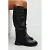 Чоботи жіночі шкіряні хутро 592654 Чорний