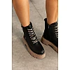 Черевики жіночі шкіряні на хутрі 593227 Чорні