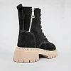 Черевики жіночі замшеві на хутрі 593228 Чорні
