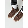 Черевики чоловічі шкіряні нубук на хутрі 593017 Коричневі розпродаж