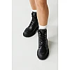 Черевики жіночі шкіра хутро 592693 Чорні