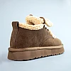 Угги жіночі замшеві низькі хутро 593337 Коричневі