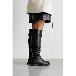 Чоботи жіночі шкіряні хутро 592735 Чорні фото 2