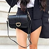 Шкіряна сумочка багет 591886 Чорна