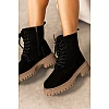 Черевики жіночі замшеві на хутрі 593428 Чорні