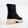 Черевики жіночі замшеві на хутрі 593428 Чорні