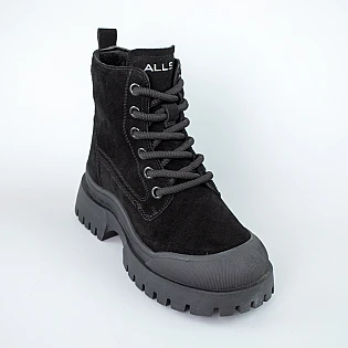 Черевики жіночі замш на хутрі 593562 Чорні фото 2