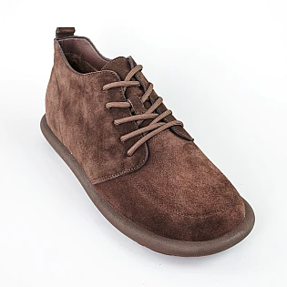 Черевики жіночі замшеві низькі хутро 593545 Коричневі фото 2