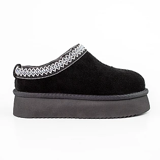 Угги женские замшевые низкие мех 593598 Черные фото 1