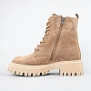 Черевики жіночі замшеві на хутрі 592640 Бежеві розпродаж