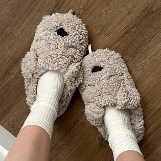 Домашние тапочки dog 593235 Бежевые фото 1