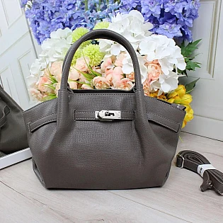 Сумка женская экокожа 593651 Серая фото 2