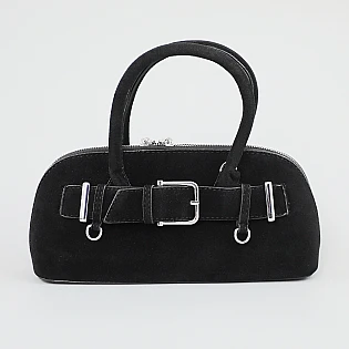 Сумочка из эко замши 593611 Черная фото 2