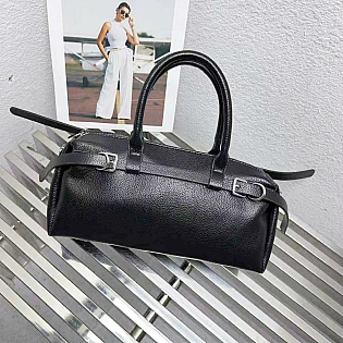 Сумка-багет из искусственной кожи 593627 Черная фото 1