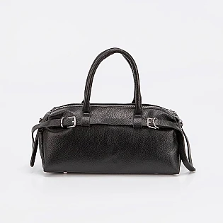 Сумка-багет из искусственной кожи 593627 Черная фото 2